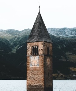 A tower in a lake